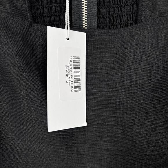 Reformation Yucca Linen Two-Piece Set Black Crop Top & Midi Skirt Size 2 NWT - Picture 5 of 10